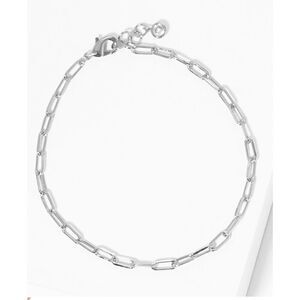 NWT Lucky Charm white gold dipped paper clip  chain bracelet.